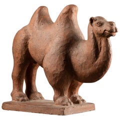 "Camel" : Sculpture originale en terre cuite patinée C.I.C. - Signée "BR".