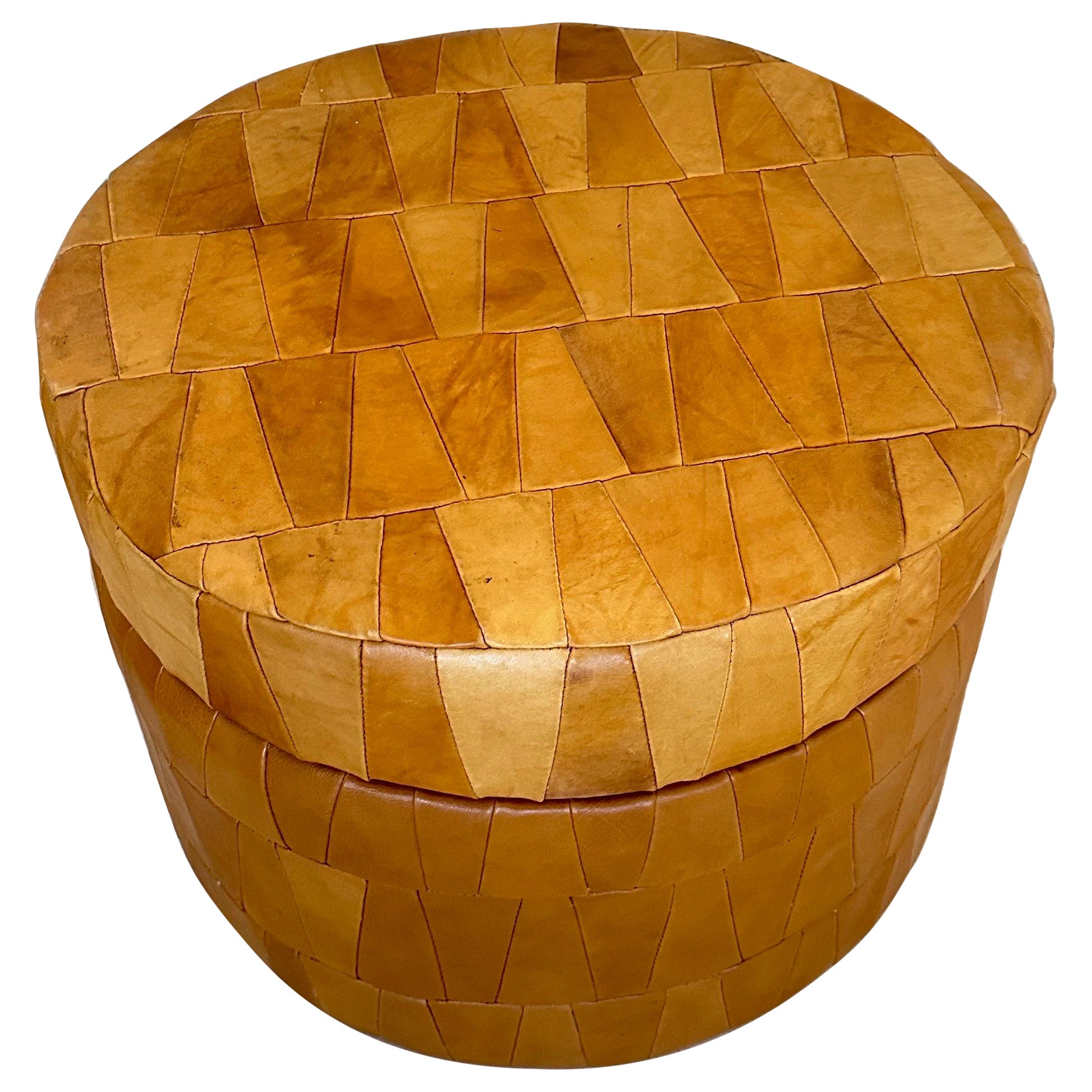Patchwork camel de sede ottoman rangement , cuir suisse années 70