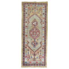 Petit tapis de couloir persan Serab camel