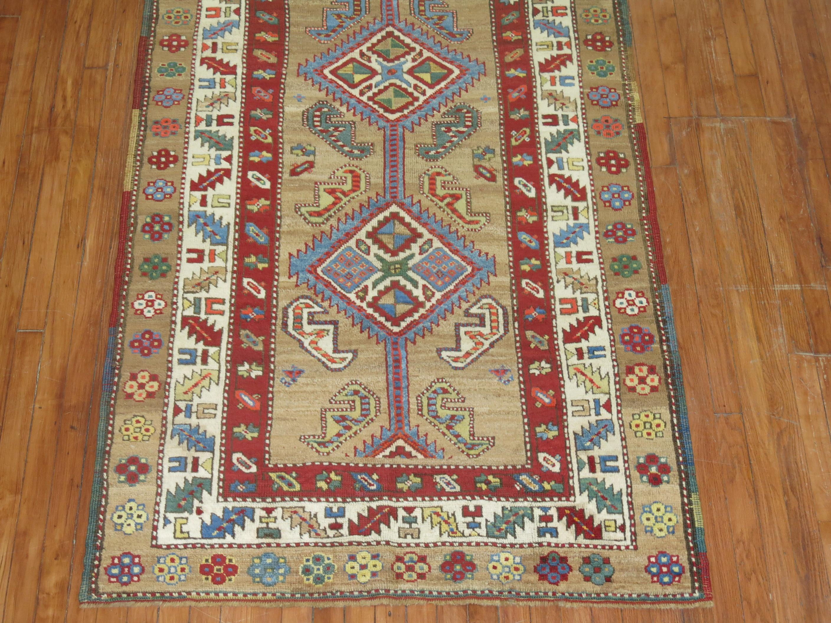 Bakshaish Tapis de couloir large persan Serab camel en vente