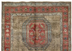 Camel, Red and Gray Handmade Wool Turkish Old Anatolian Konya Rug