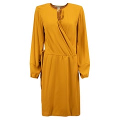 Used Camel Round Neck Wrap Dress Size XL