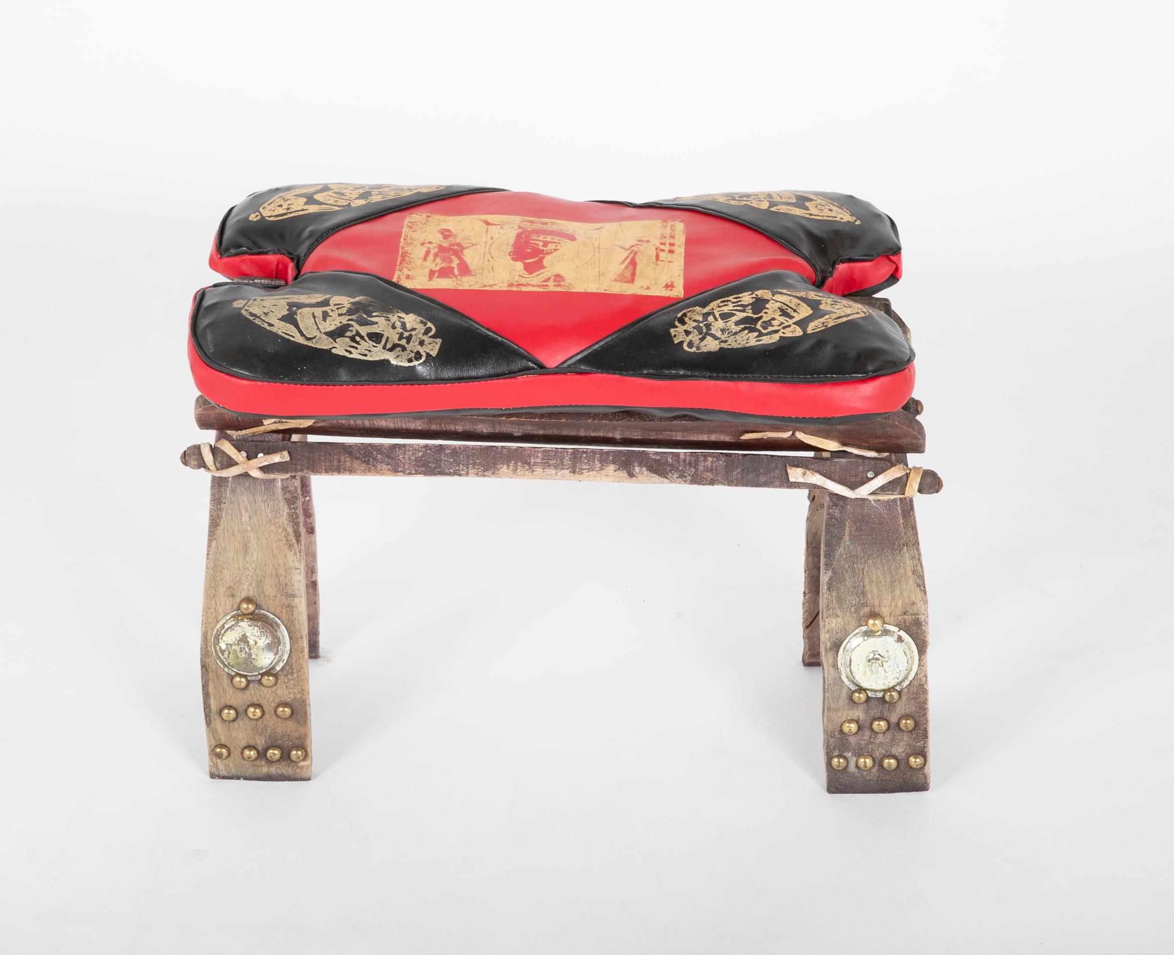 Egyptian Camel Seat Form Foot Stool For Sale
