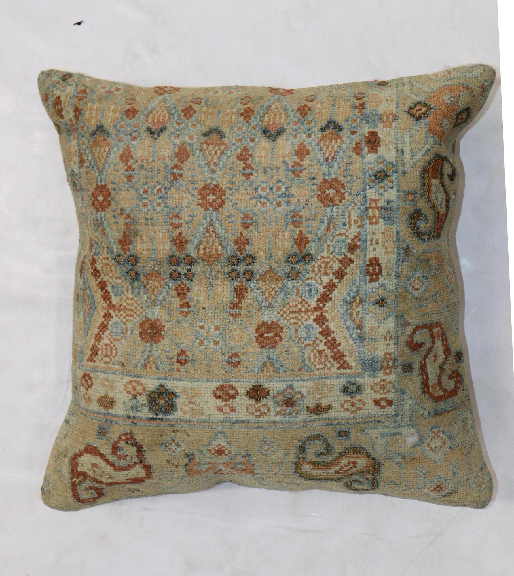 Large Square size pillow made from an early 20th-century Persian Serab rug. Zipper close, poly-fill insert provided

Measures: 20” x 20”.