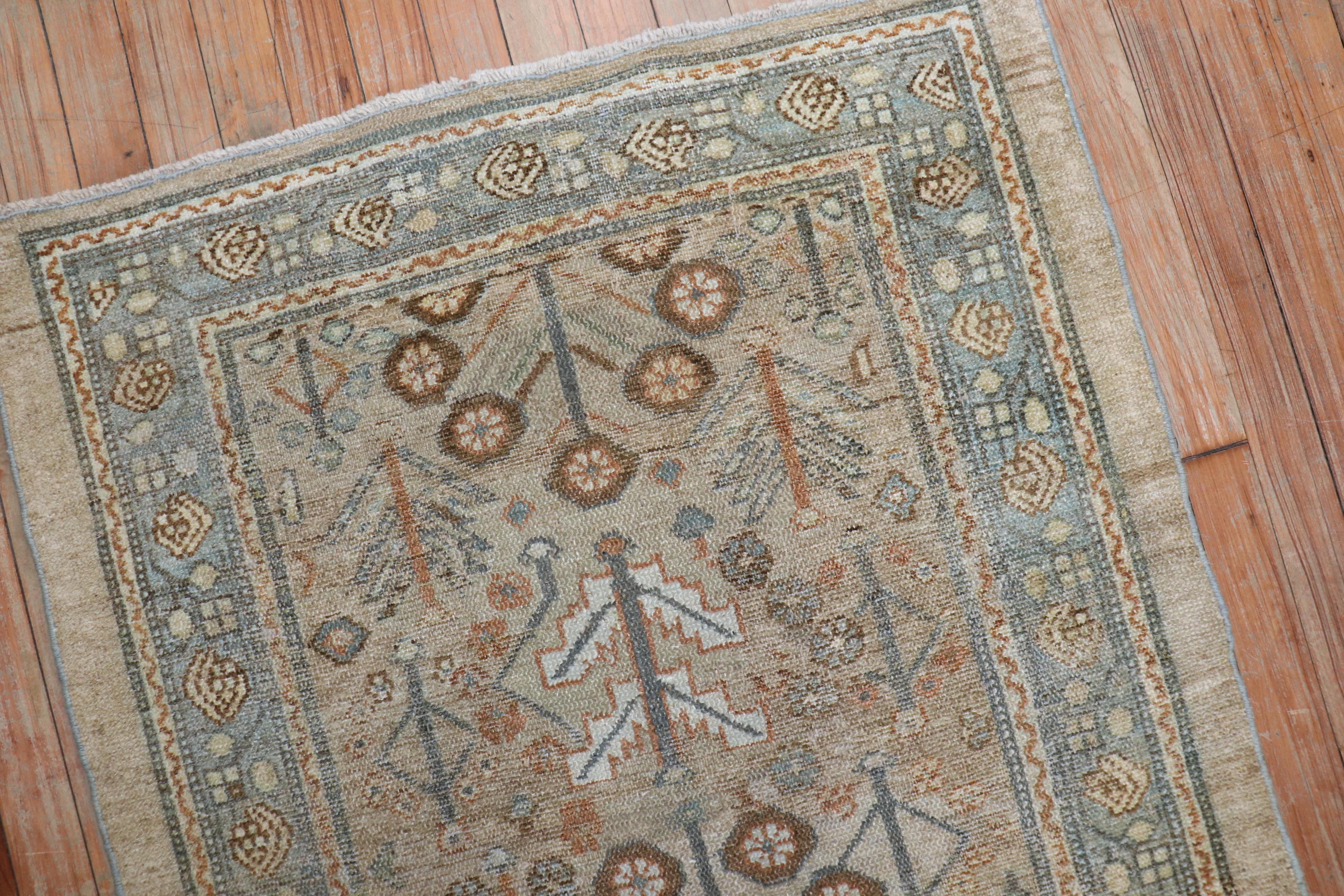 Camel Tribal Antique Persian Serab Decorative Rug Mat In Good Condition For Sale In New York, NY