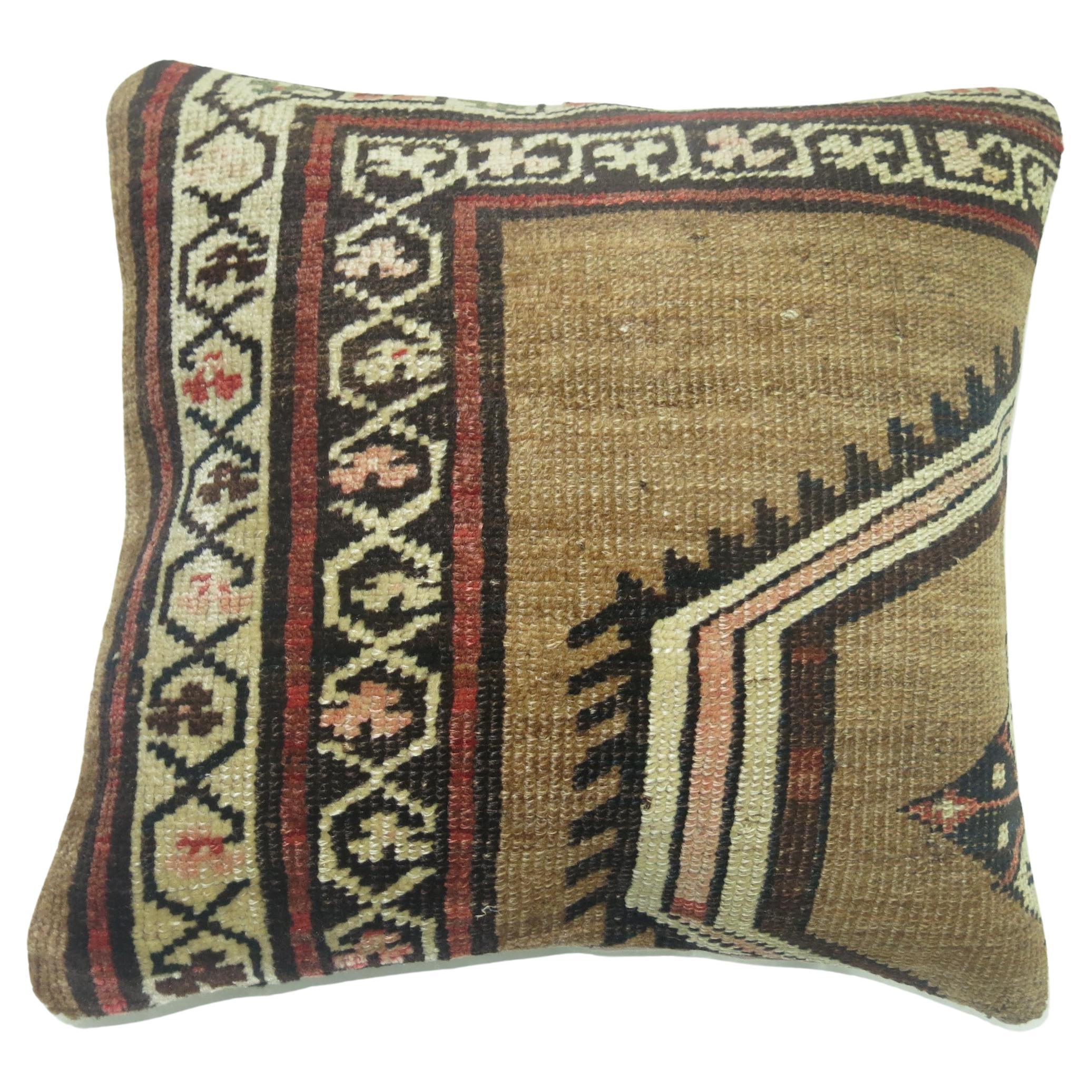 Pillow made from an early 20th century Persian Bakshaish rug. 
Measures: 17” x 19”.