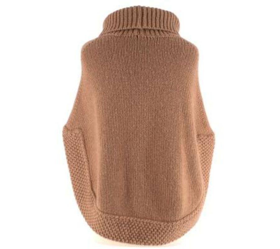 Poncho mit Rollkragen aus Kamelwolle von Gucci - XS (Braun) im Angebot