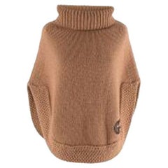 Poncho mit Rollkragen aus Kamelwolle von Gucci - XS