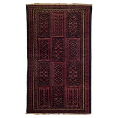 Beluchi en laine camel tribal vintage semi-ancien riche motifs 