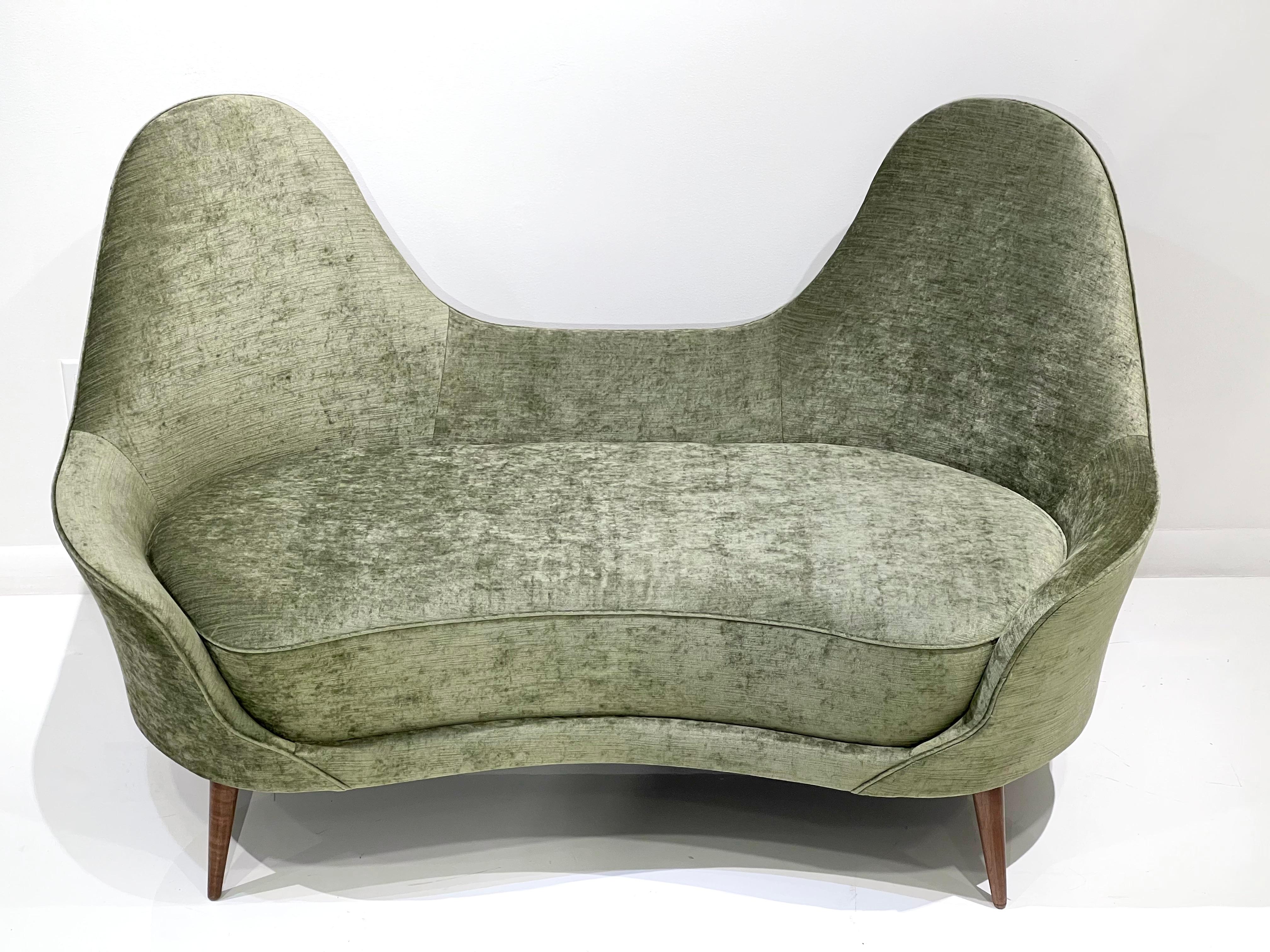 Upholstery Camelback Settee