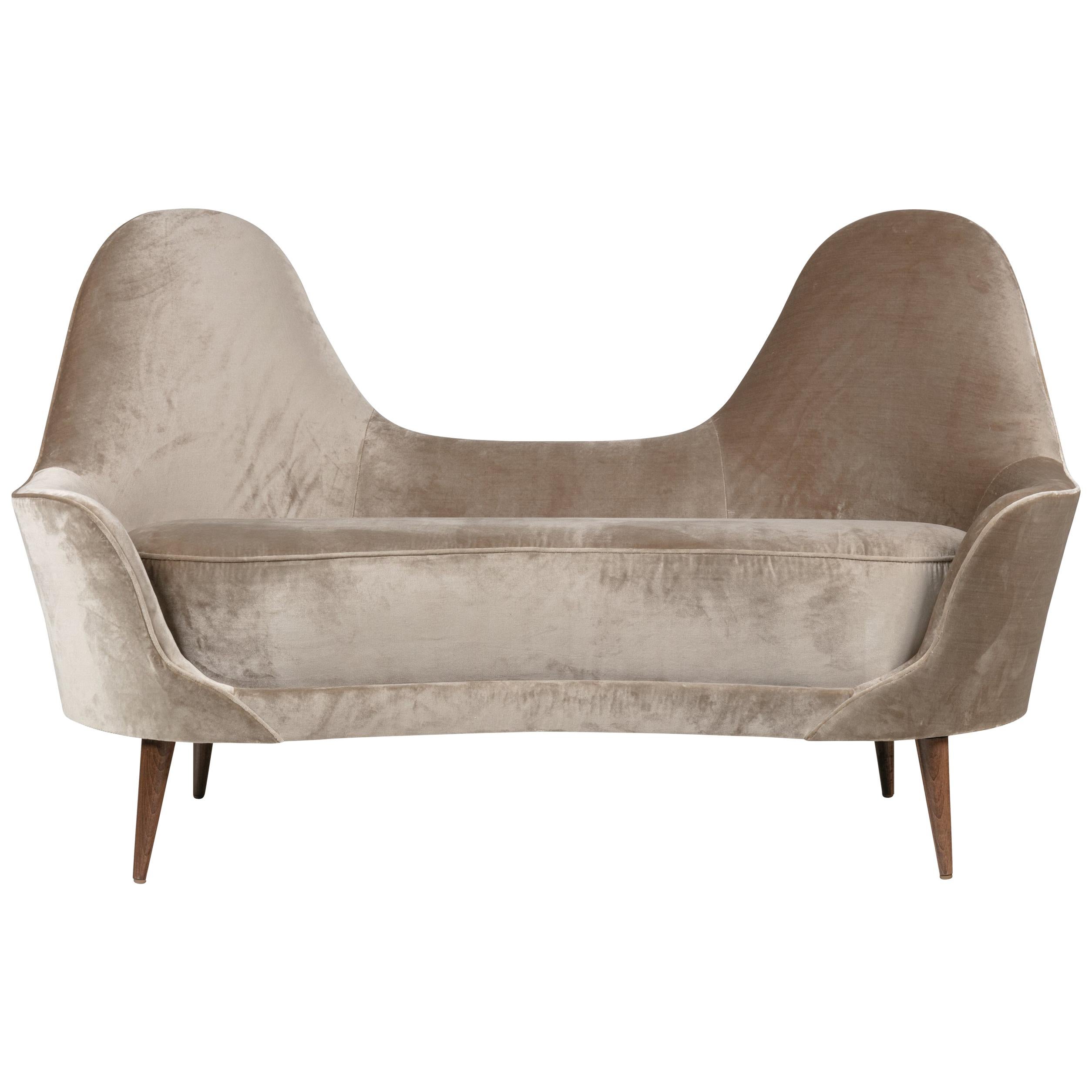 Italian Style Settee by Lost City Arts For Sale