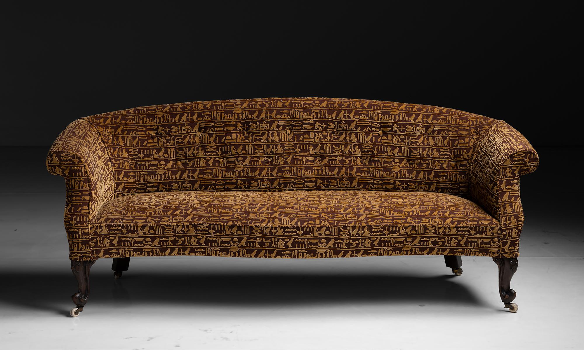 Camelback Sofa in Velvet Fabric by Pierre Frey

England circa 1860

Newly upholstered victorian sofa in hieroglyph velvet fabric.

Measures 77.25”L x 30”d x 31”h x 16”seat