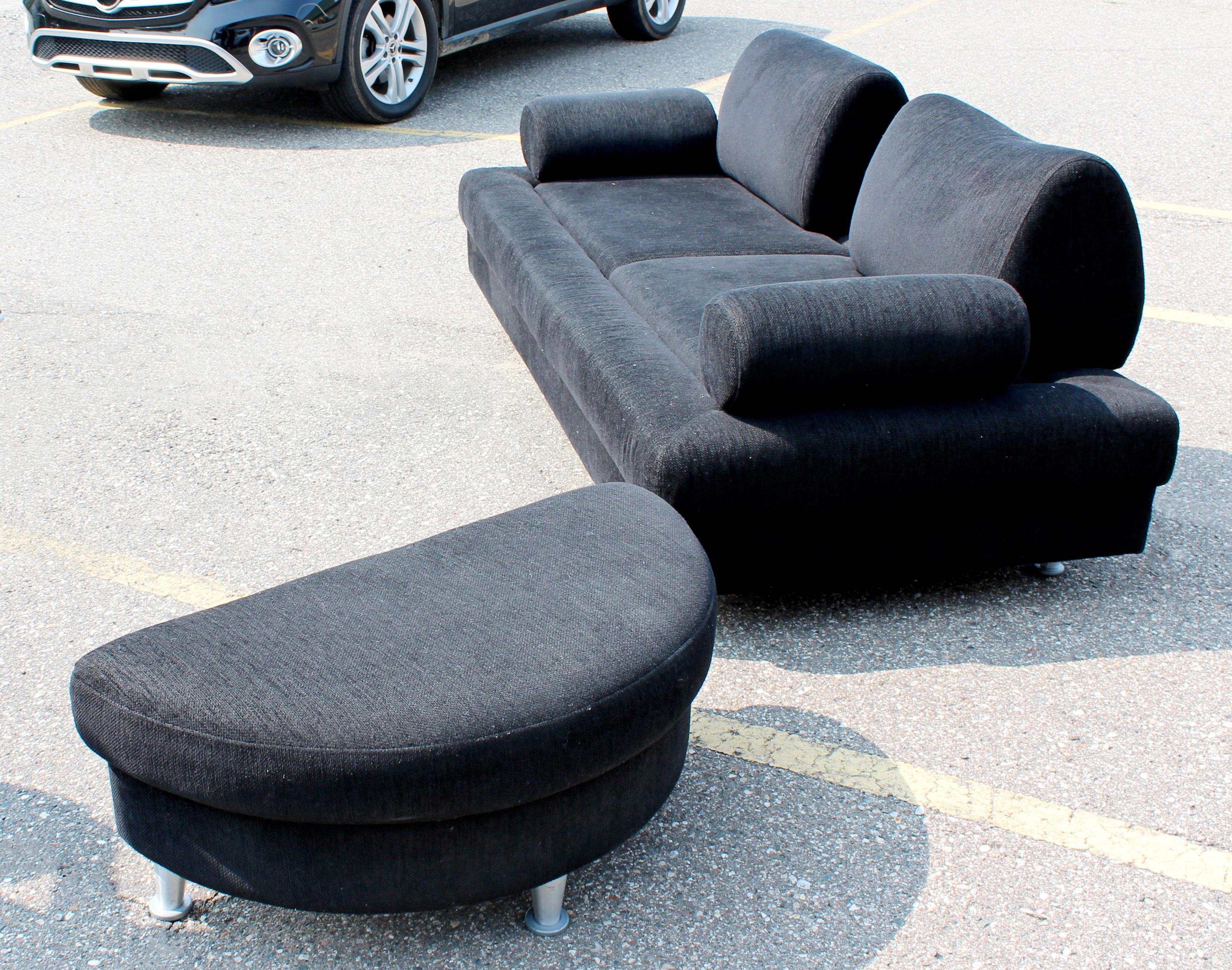 Cameleon Sofa by Normand Couture Shermag Canada Sofa and Ottoman on Chrome 1