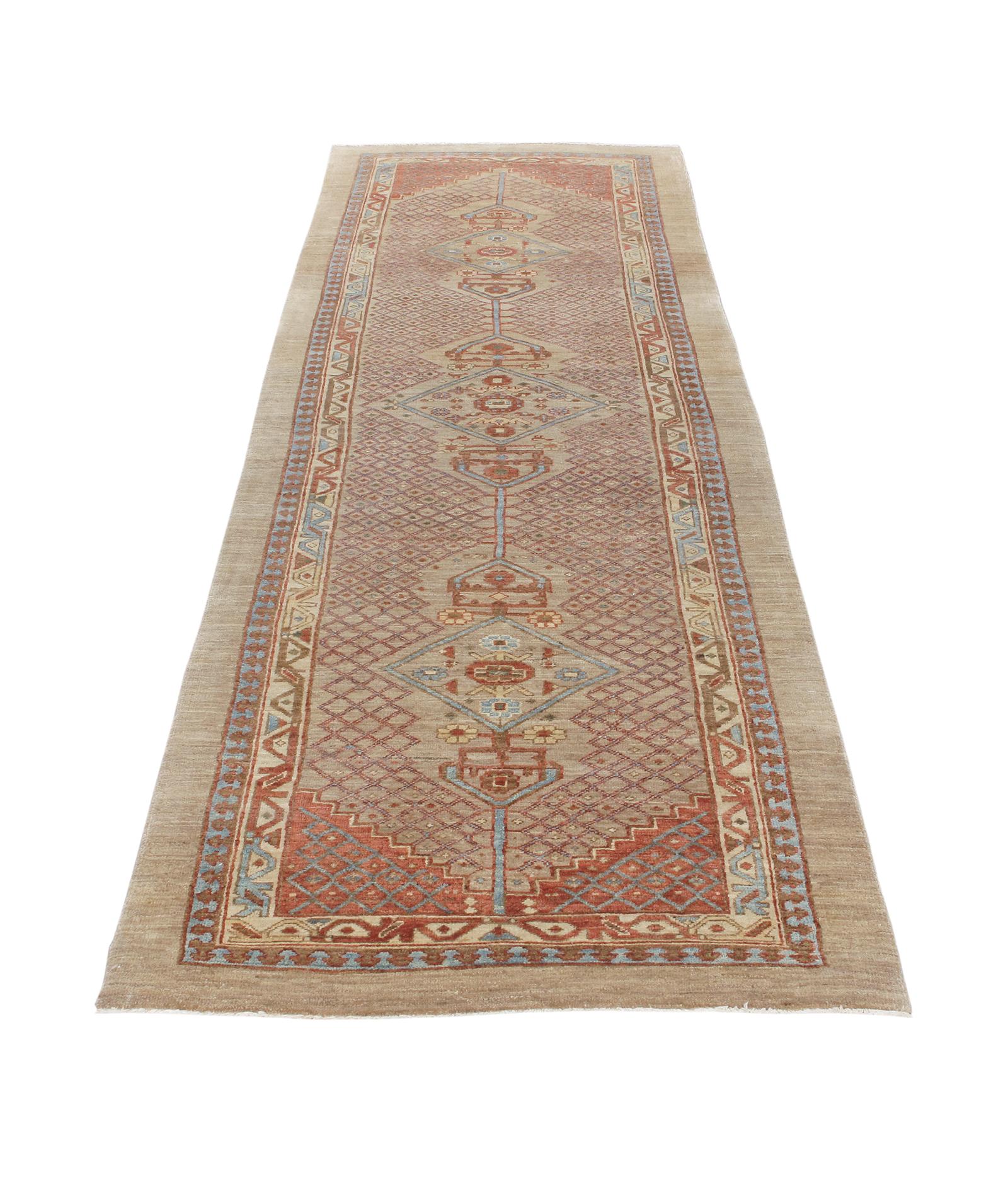 Tribal Camelhair Bakshaish Runner For Sale