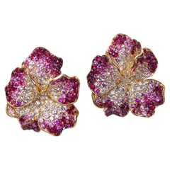 Camelia Earrings in 18K Yellow Gold by Andre Marcha