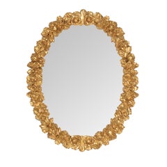 Camelia Oval Gold Wall Mirror by Mo.Wa