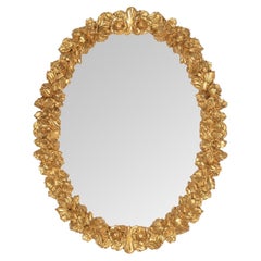Camelia Oval Gold Wall Mirror by Mo.Wa