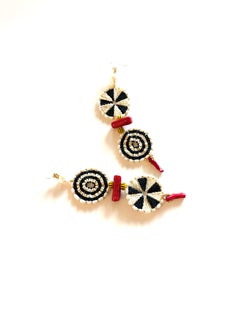 Camelia Pearl and Coral Earring