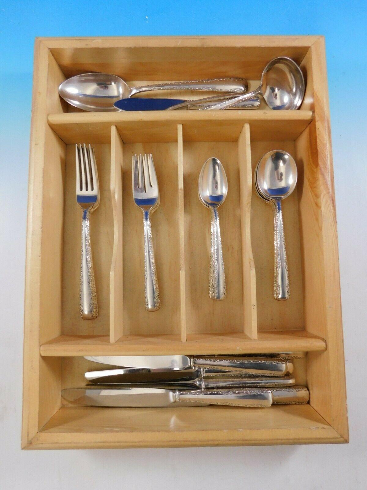 Camellia by Gorham sterling silver flatware set, 34 pieces. Great starter set! This set includes:

6 knives, 8 7/8