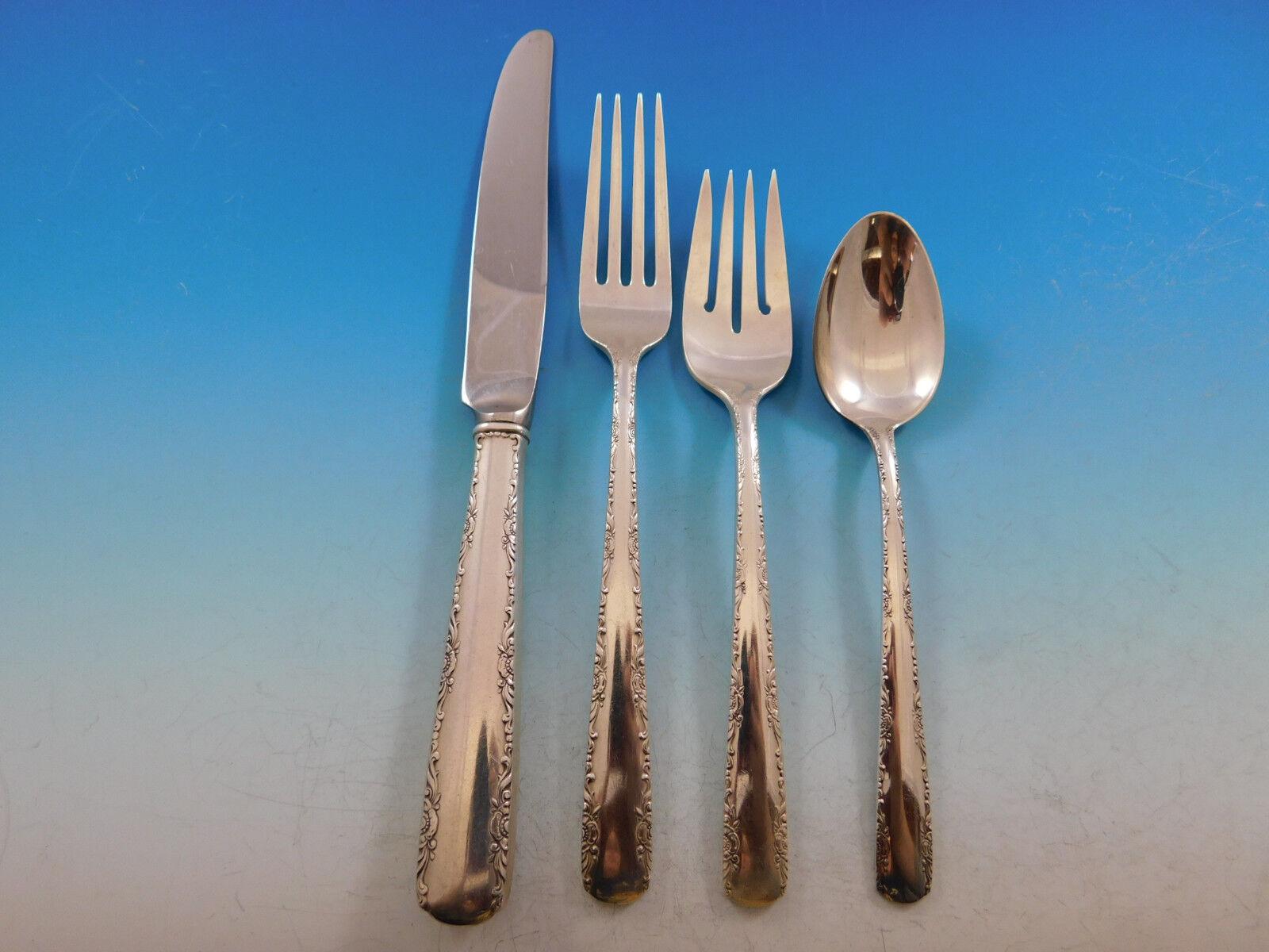 Camellia by Gorham Sterling Silver Flatware Set for 8 Service 48 Pieces For Sale 1