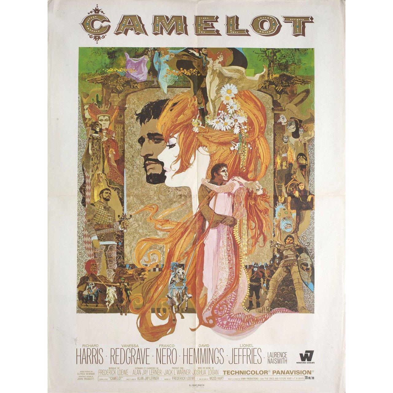 Original 1967 French moyenne poster by Bob Peak for the film Camelot directed by Joshua Logan with Richard Harris / Vanessa Redgrave / Franco Nero / David Hemmings. Fine condition, folded. Many original posters were issued folded or were