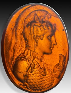 Cameo, Athena. Glass. Possibly Italy, 19th century.