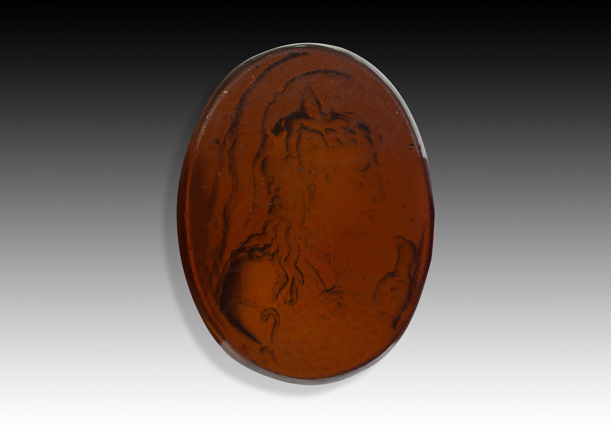 Italian Cameo, Athena. Glass. Possibly Italy, 19th century. For Sale