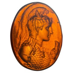 Antique Cameo, Athena. Glass. Possibly Italy, 19th century.
