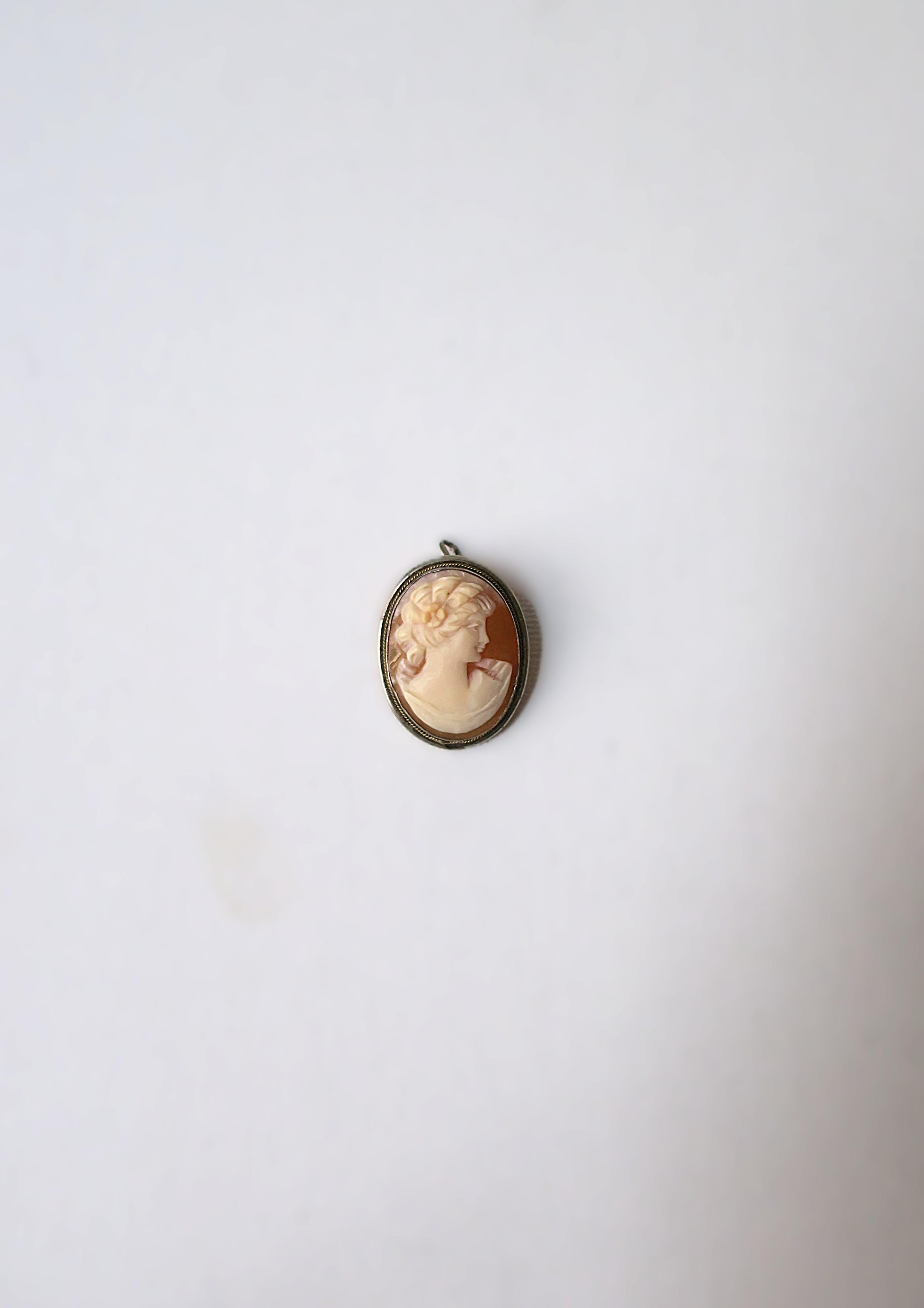 Victorian Cameo Pendant and Brooch For Sale