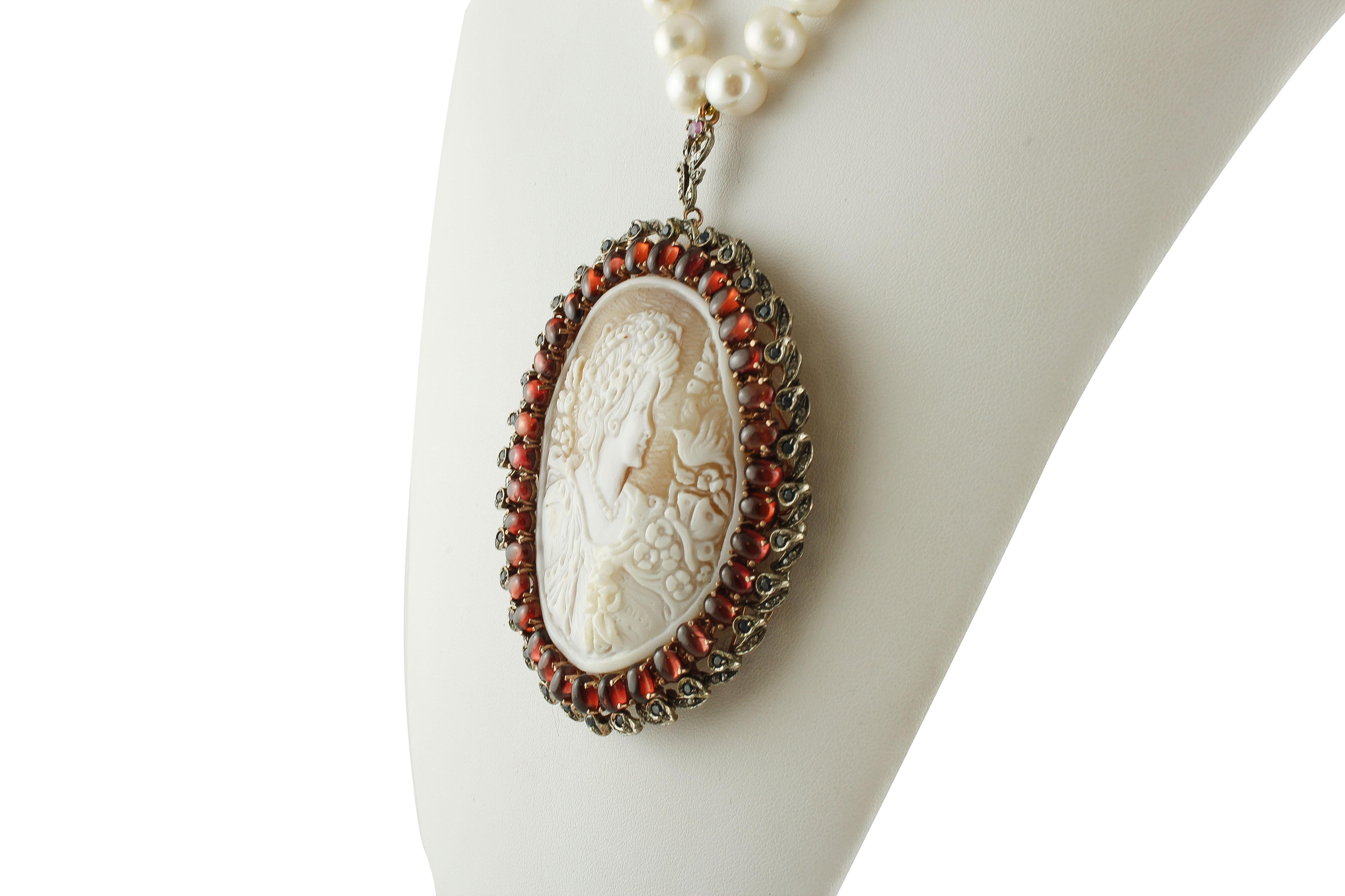 cameo watch necklace