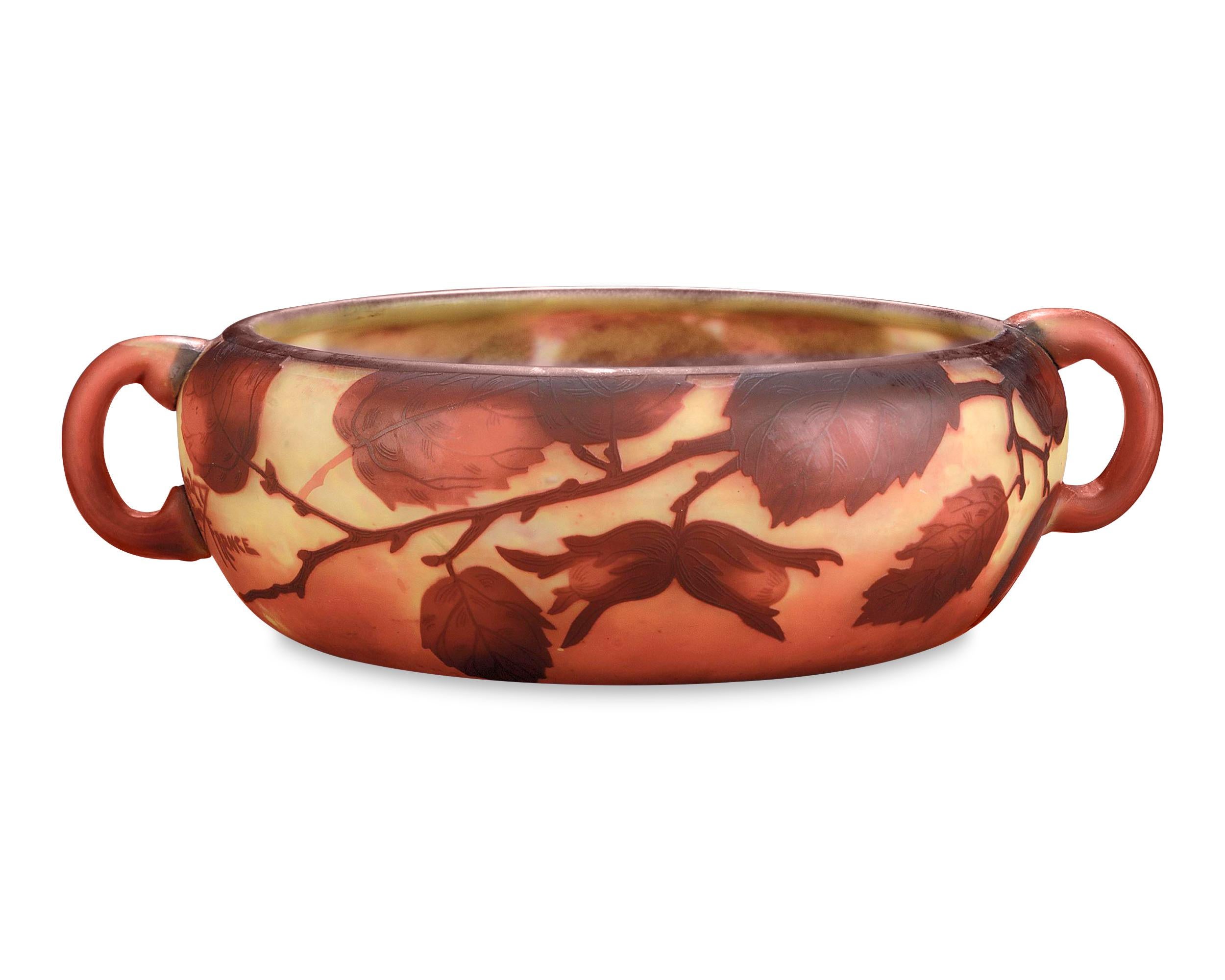 Art Nouveau Cameo Glass Bowl by Daum Nancy For Sale