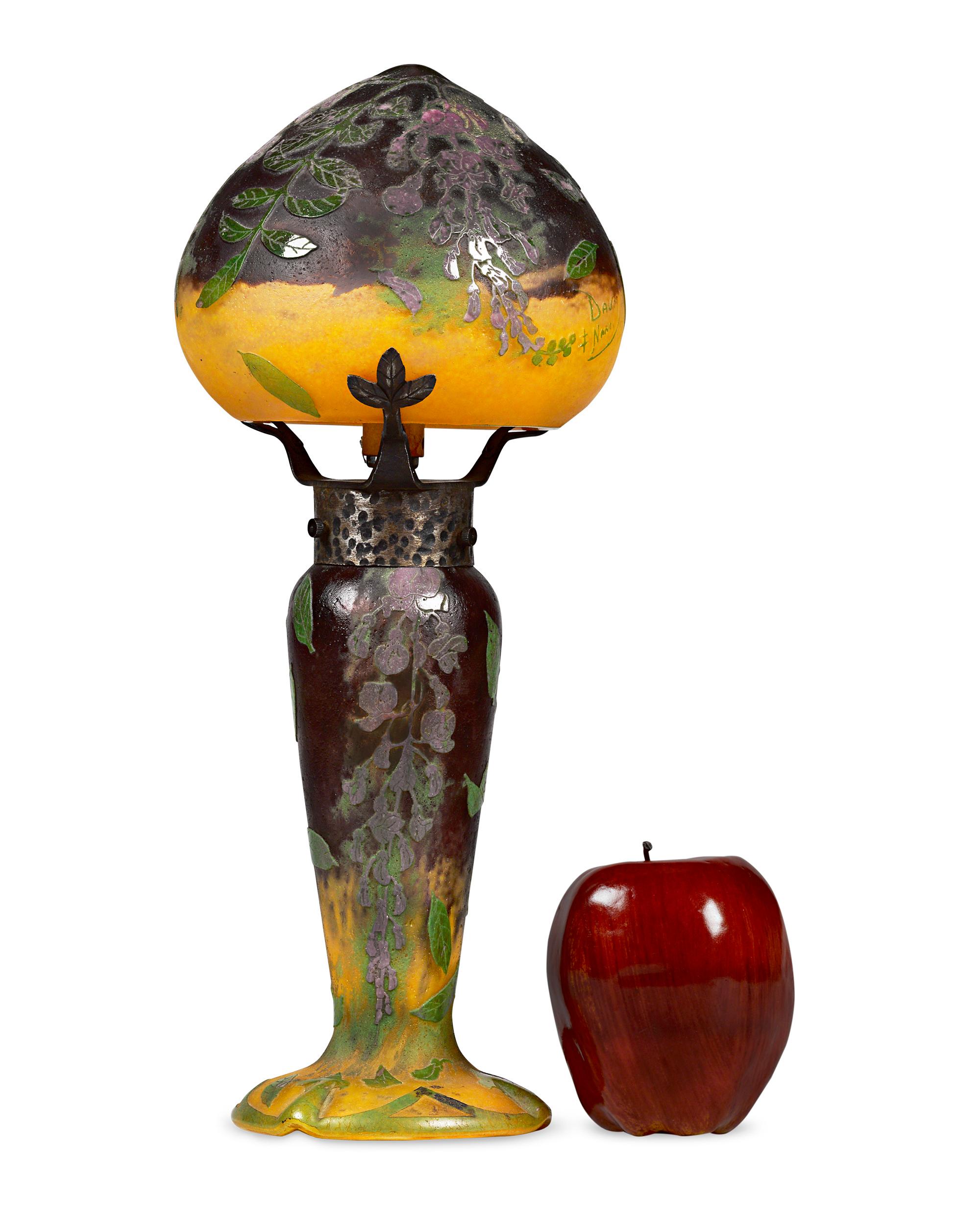 French Cameo Glass Lamp by Daum Nancy