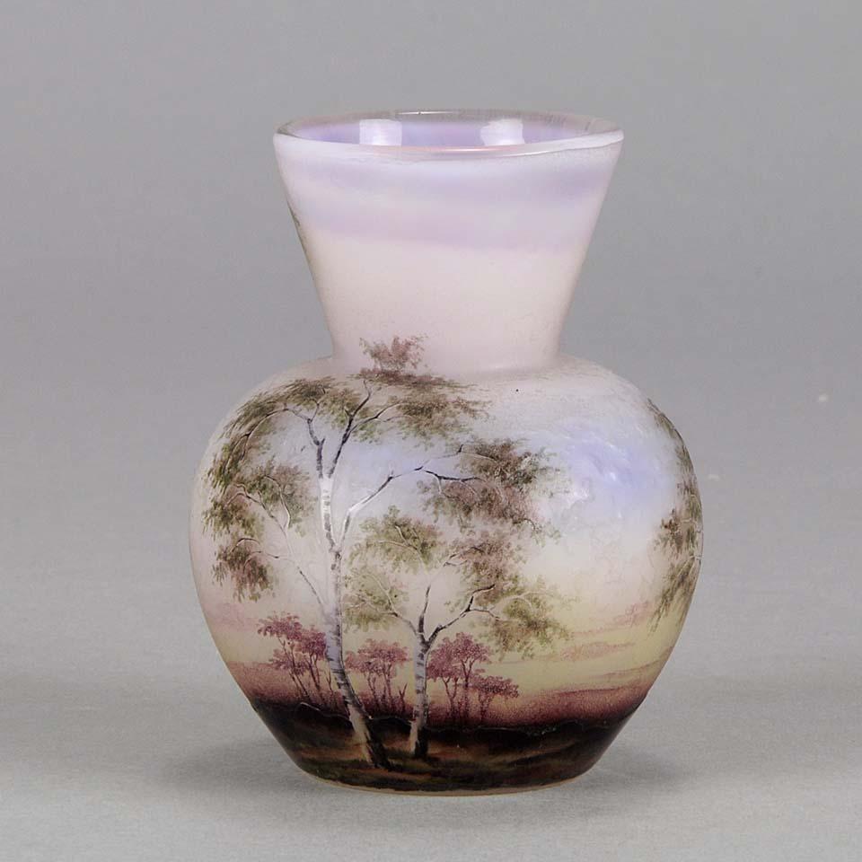 French Cameo Glass 'Paysage Rose' by Daum Fréres