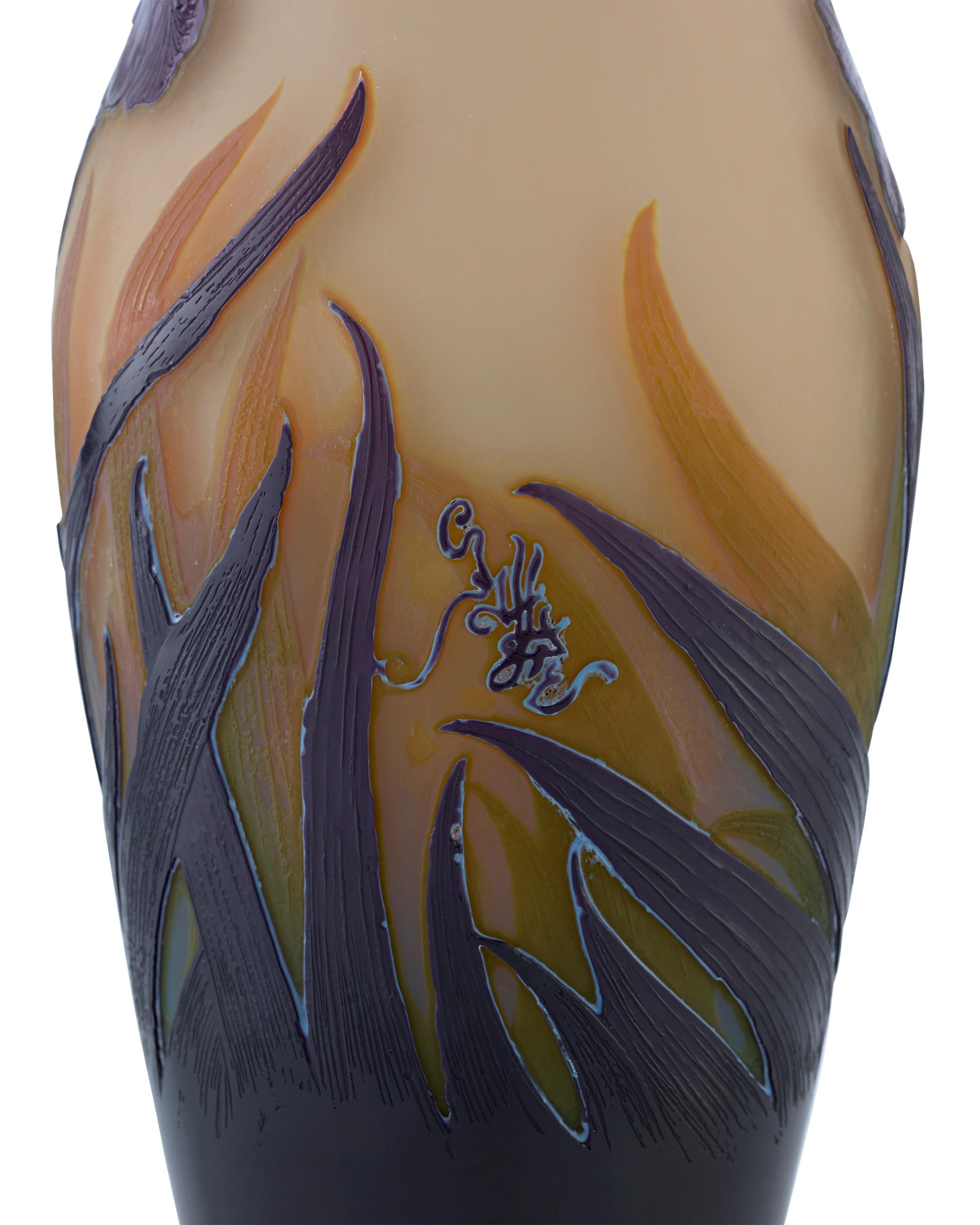Art Nouveau Cameo Glass Vase by Émile Gallé For Sale