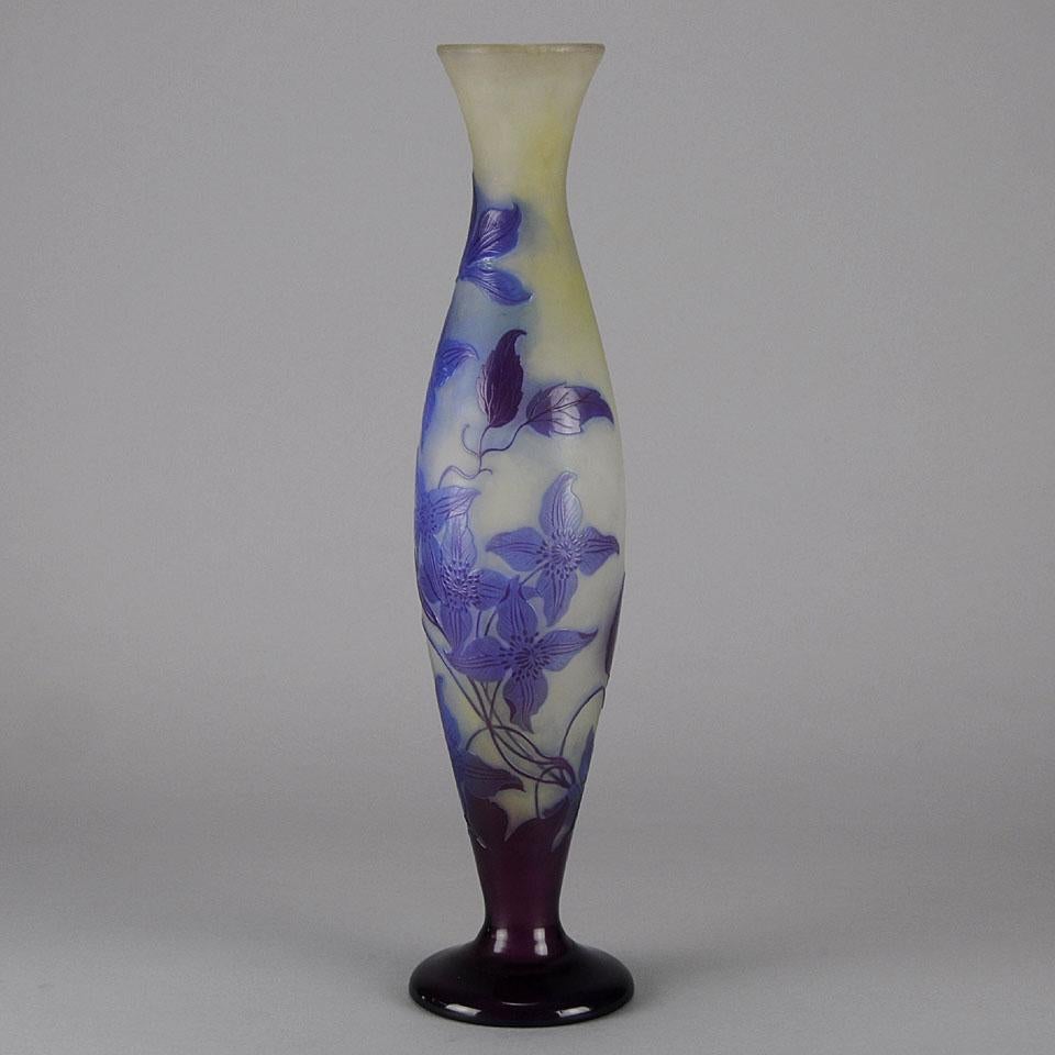 Cameo Glass Vase entitled 'Clematis' by Emile Gallé 1