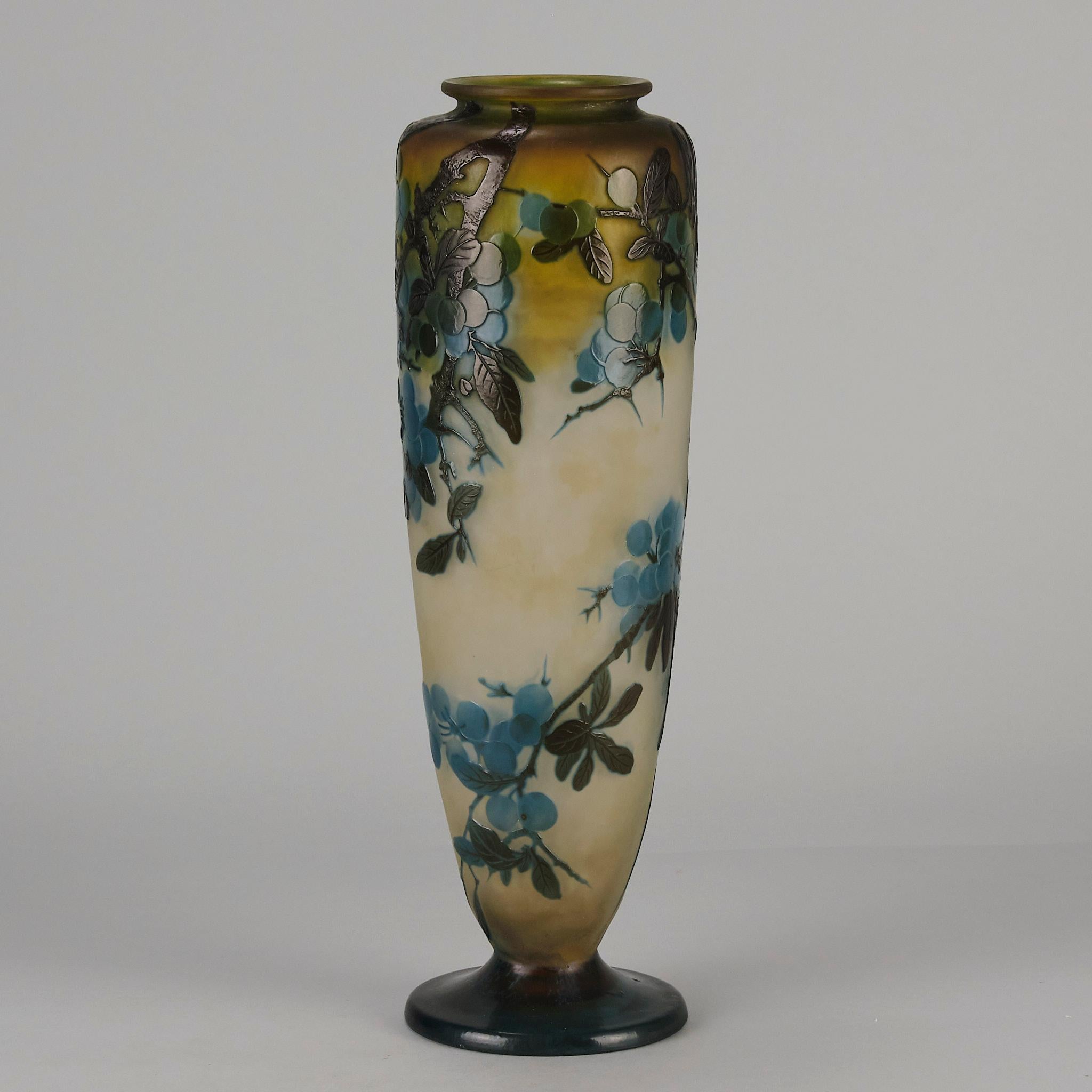 Art Nouveau Cameo Glass Vase entitled 