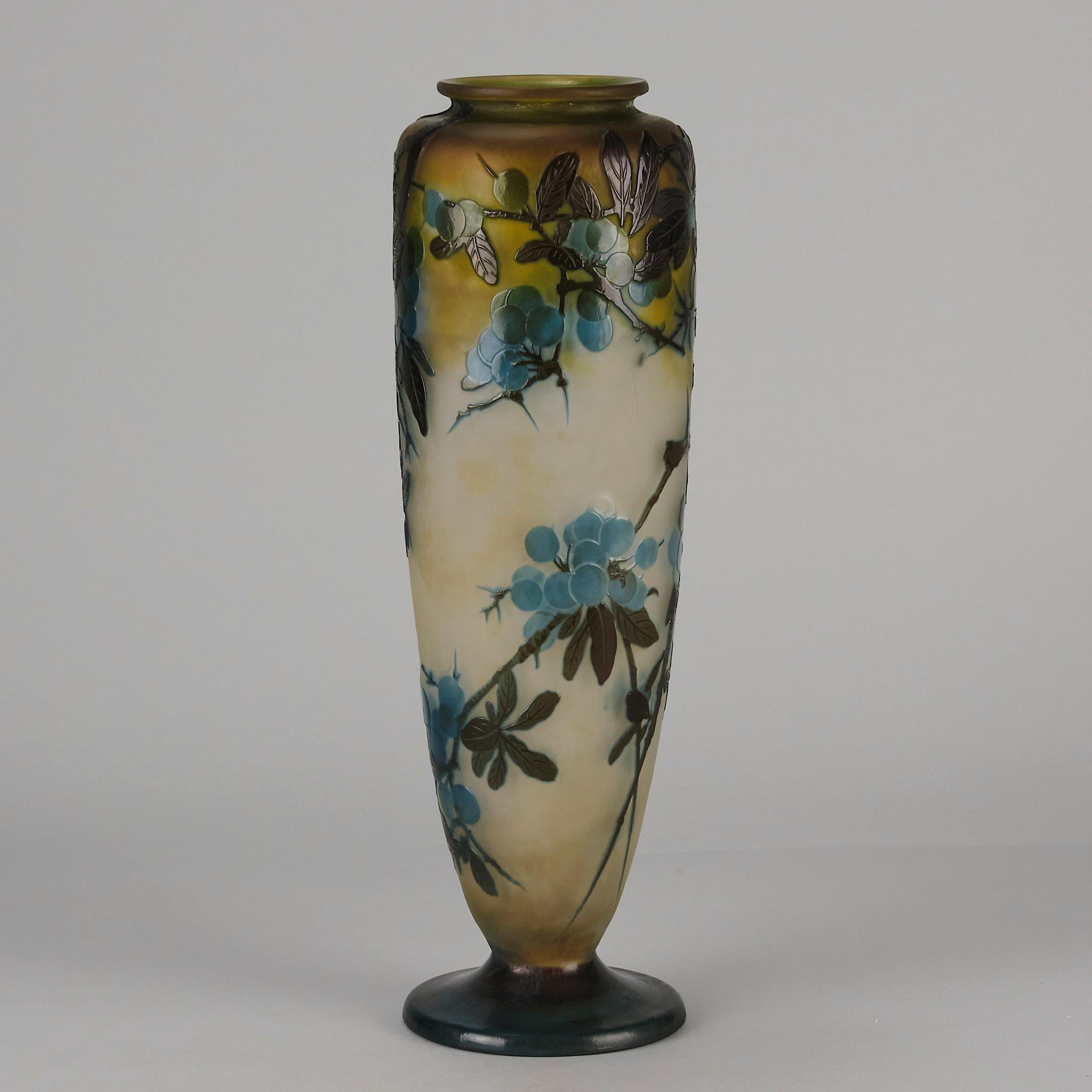 French Cameo Glass Vase entitled 