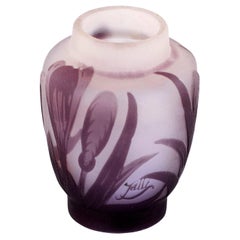 Cameo Glass Vase with Crocus Decor, by Emile Galle circa 1904