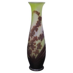 Cameo Glass Vase with Orchids, by Emile Gallé, Nancy, end 1900s