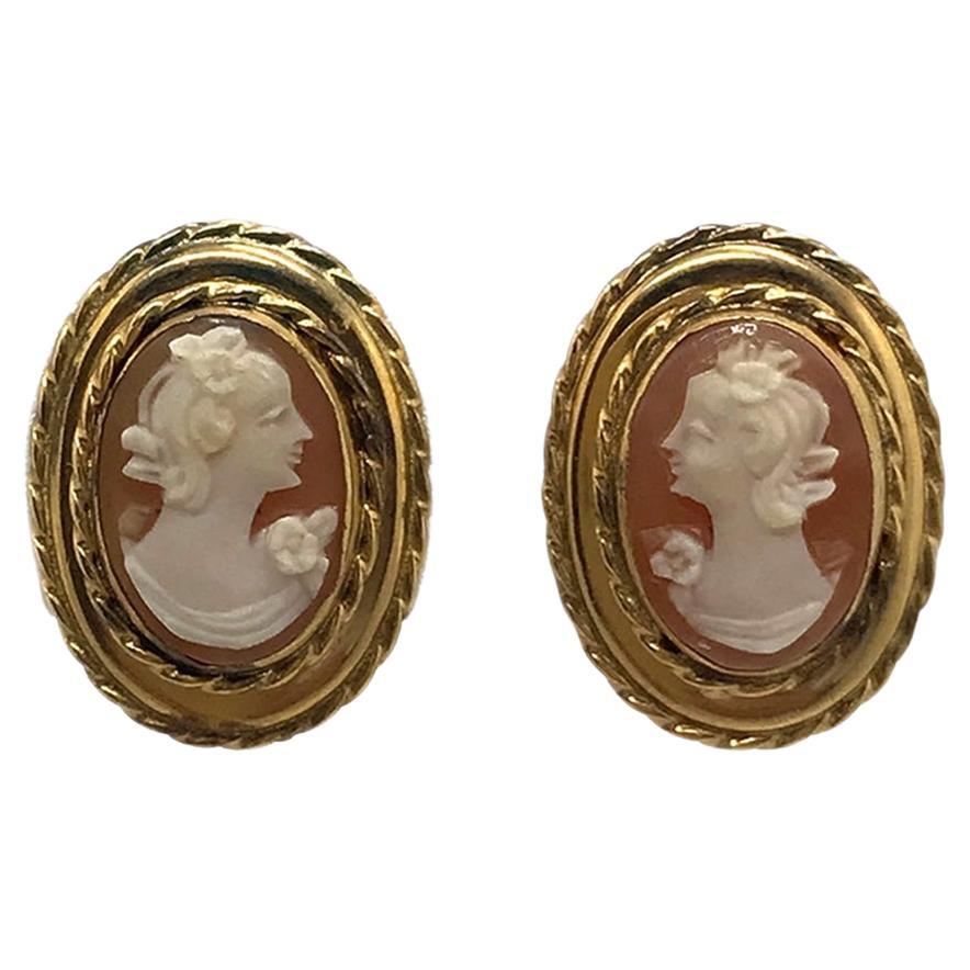 Cameo Gold Filled Earrings For Sale