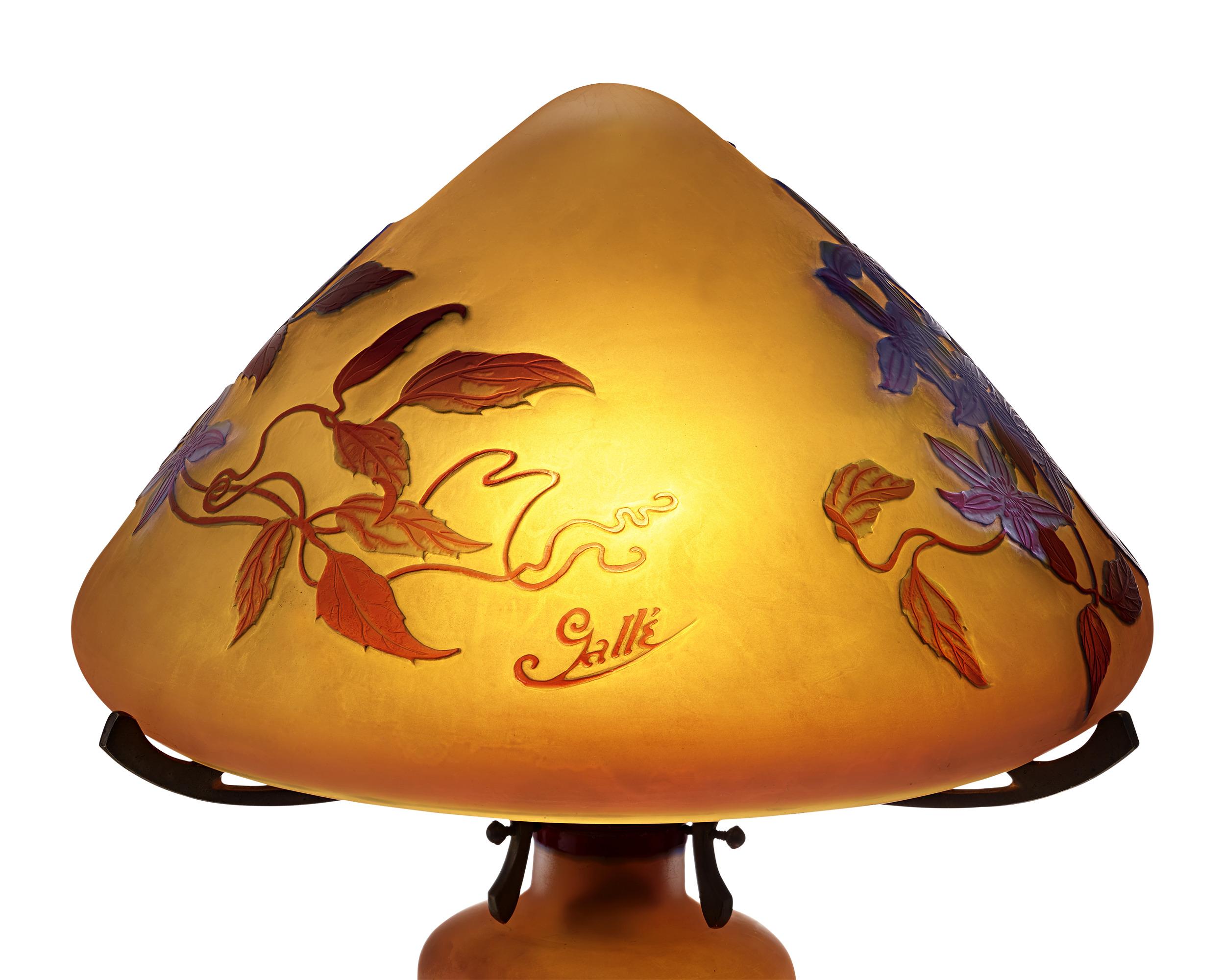 Art Nouveau Cameo Lamp by Émile Gallé
