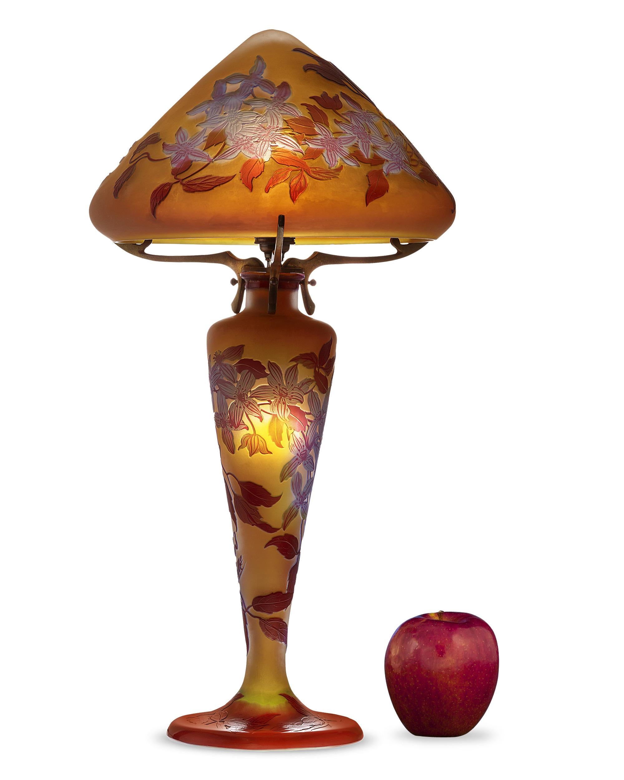 19th Century Cameo Lamp by Émile Gallé