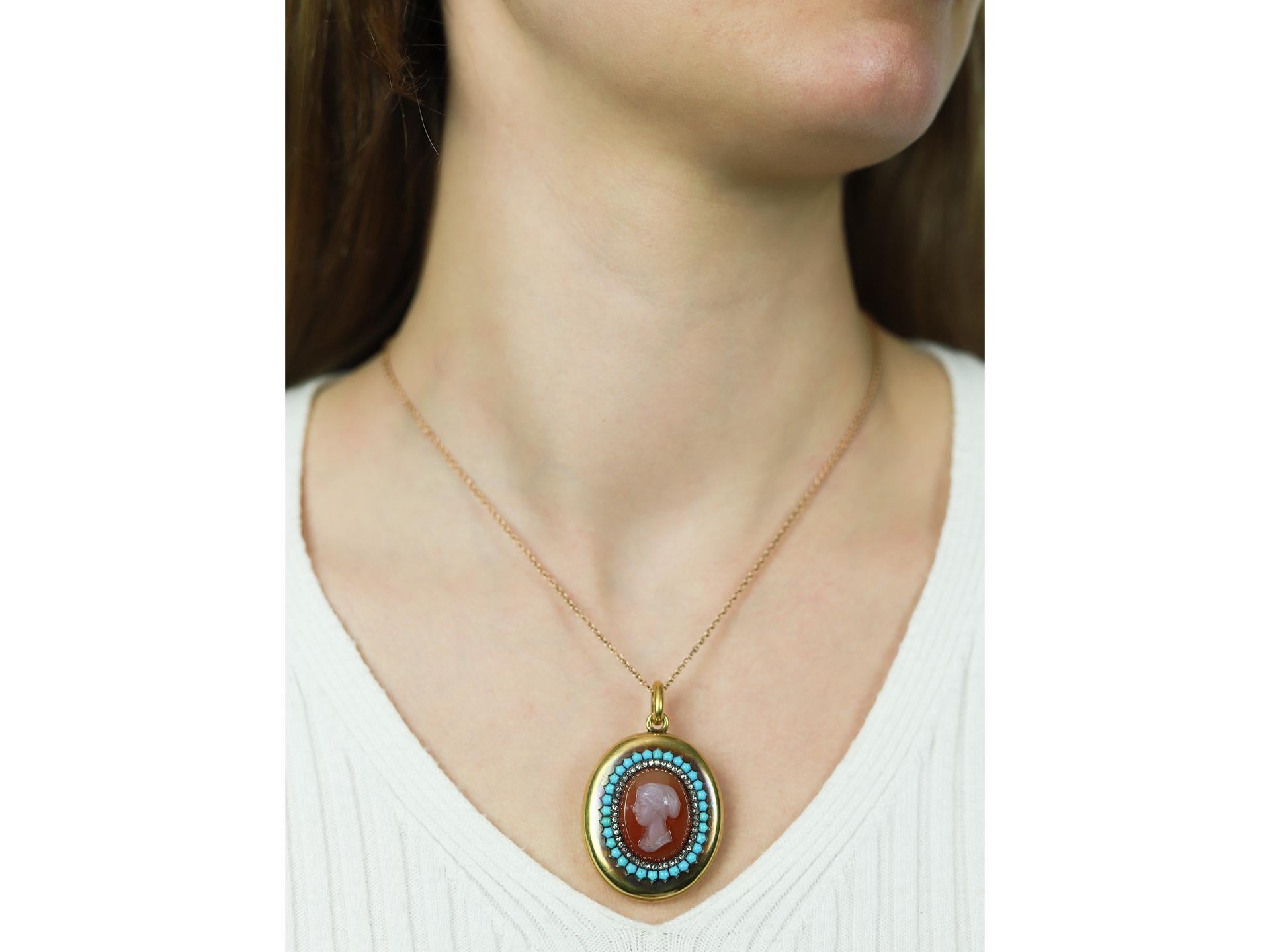 da uomo o donna Cameo locket, French, circa 1880. in vendita