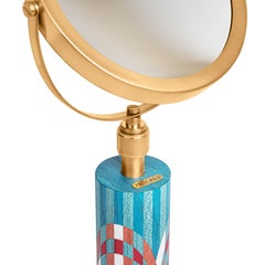Cameo Magnifying Vanity Mirror with marquetry pattern