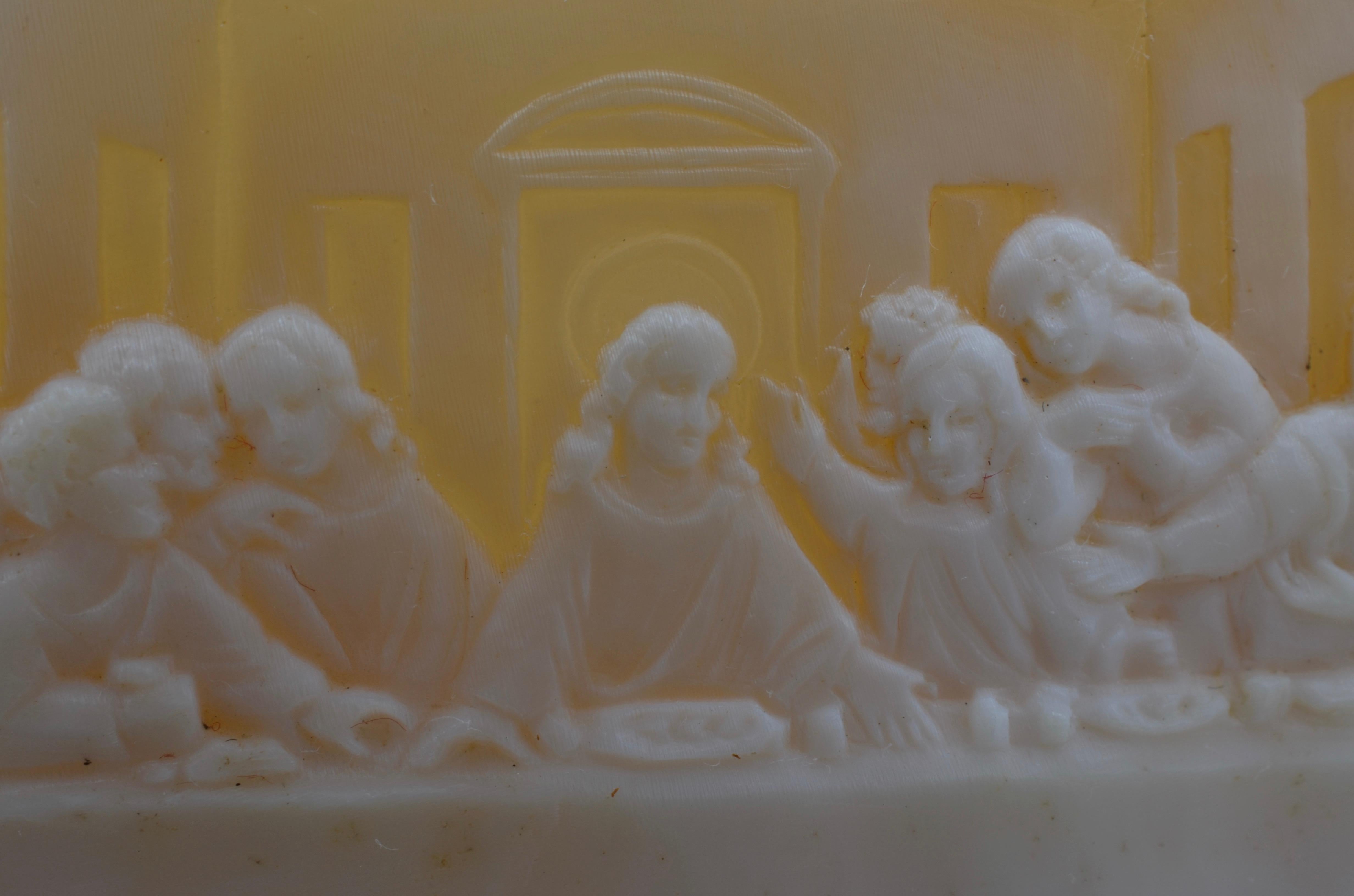 Cameo of the Last Supper Engraved Brooch and Pendant In Excellent Condition For Sale In Berkeley, CA