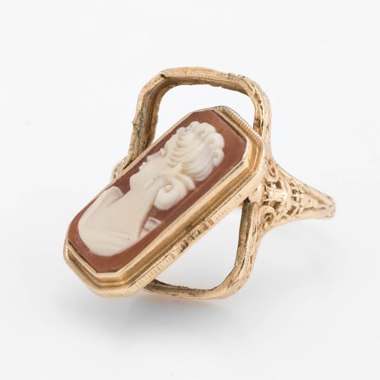 Cameo Onyx Flip Ring 14 Karat Yellow Gold at 1stDibs cameo flip ring