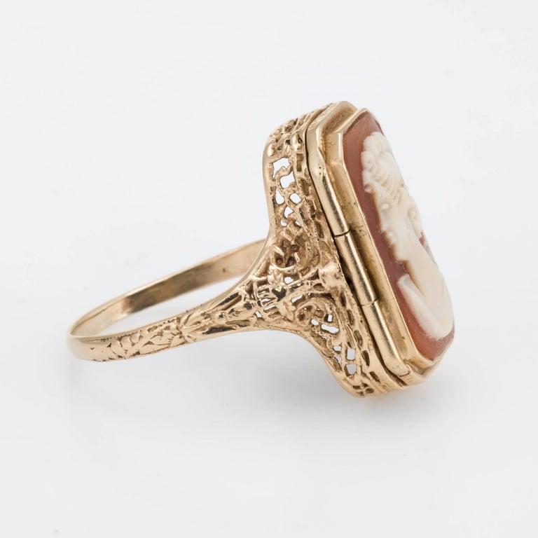 Cameo Onyx Flip Ring 14 Karat Yellow Gold at 1stDibs cameo flip ring, antique flip ring