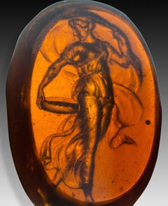 Cameo or intaglio, dancer. Glass. Possibly Italy, 19th century.