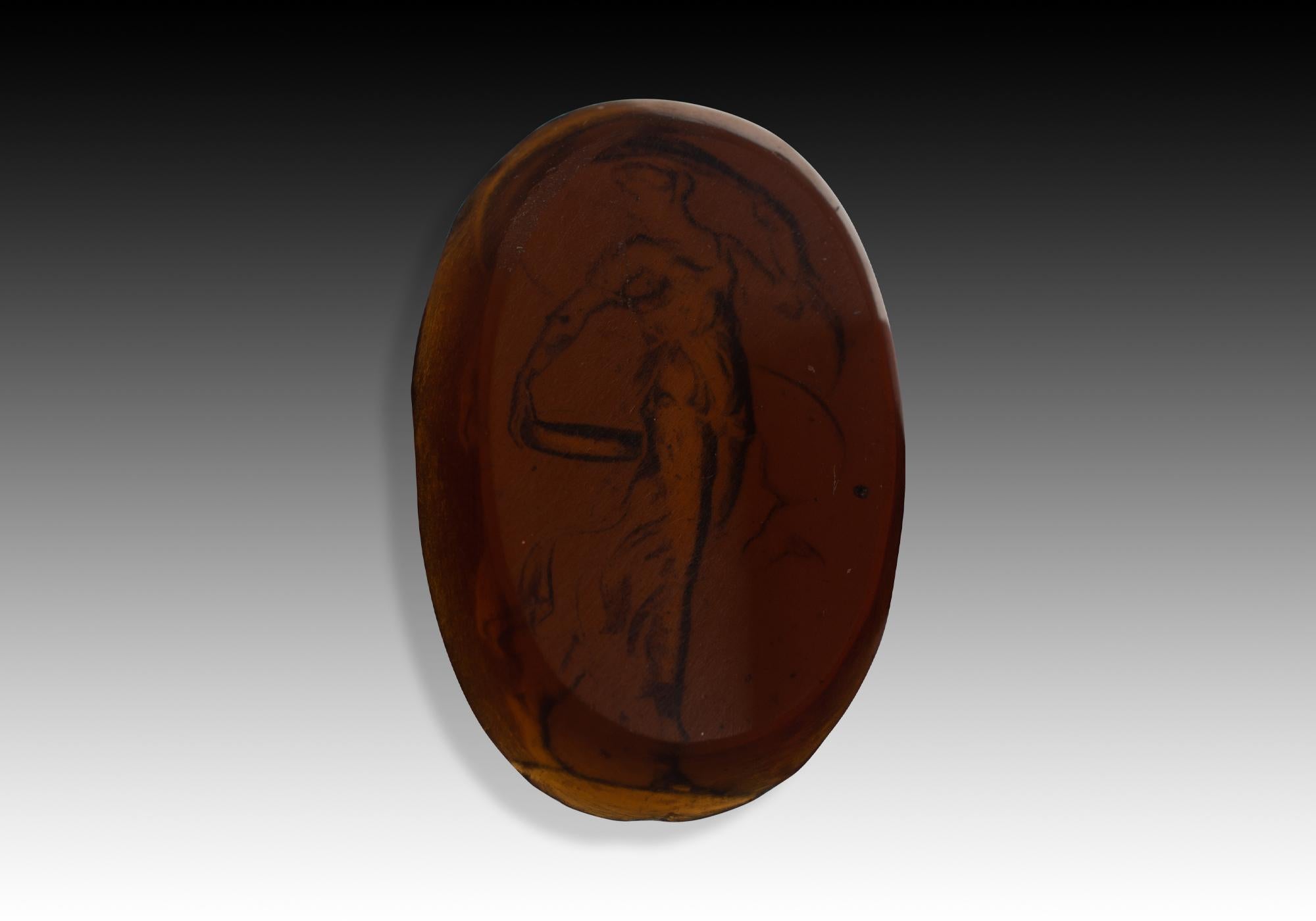 italien Camée ou intaille, danseuse. Le verre. Peut-être Italie, 19e siècle. en vente