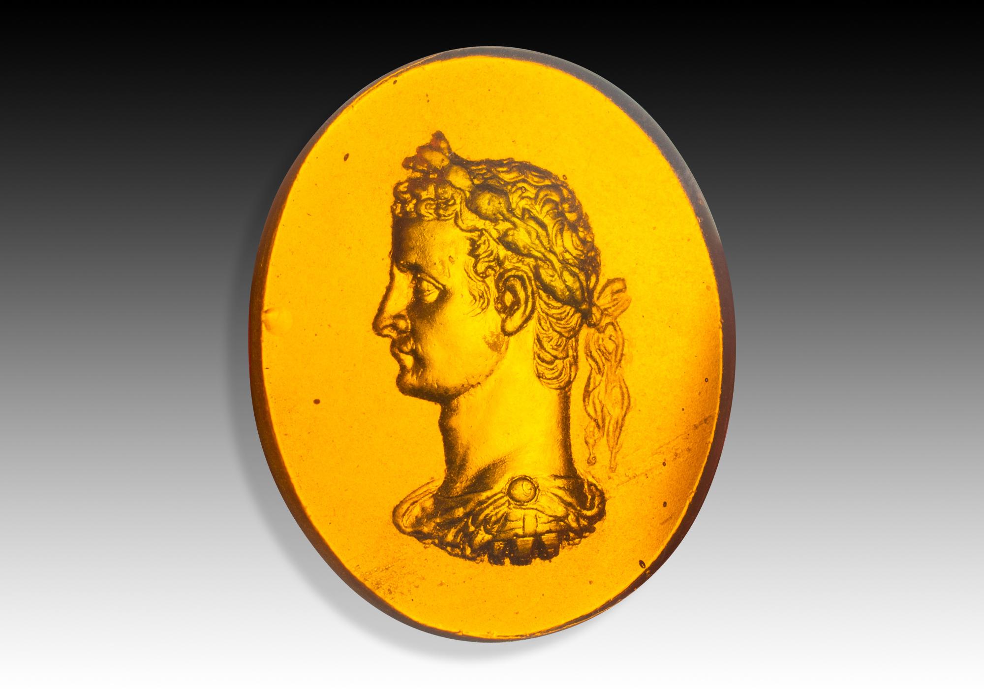 Néo-classique Camée ou intaille, empereur. Le verre. Peut-être Italie, 19e siècle. en vente